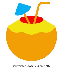 Coconut Summer holiday icon illustration