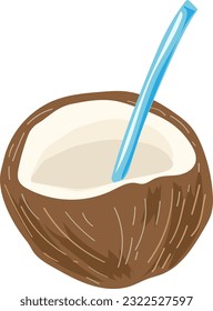 coconut summer tropical leaf, summer elements vector, southeast asia nature
