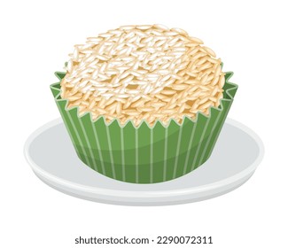 Coconut sweetness, candy, Beijinho dessert, national Latin American cuisine. Food illustration, vector	
