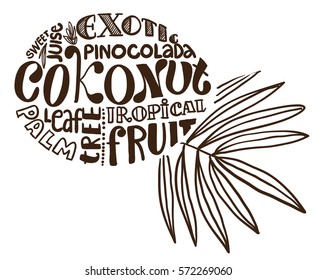 Coconut tag hand drawing