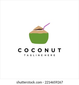 coconut template logo vector illustration on white background