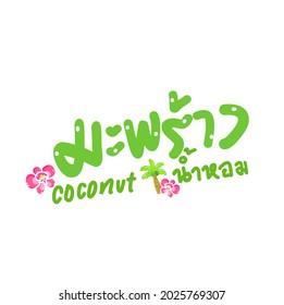 Coconut in Thai Language it mean “coconut”