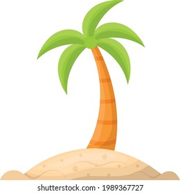 Coconut tree along sand beach  Concept, Palm Tree near ocean Vector Icon Design, Summer Spring activities Symbol, Hot Weather Sign, Warmest Season Elements Stock illustration