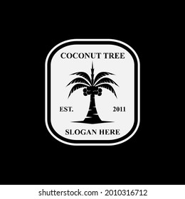 coconut tree badge vector logo design