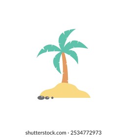 Coconut tree beach logo icon template