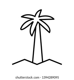 Coconut Tree Beautiful Line Black Icon