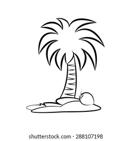 Coconut Tree Black And White Clip Art ~ PNG-clipart