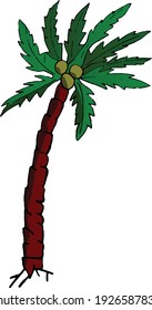 Coconut-Baumkarikatur, Clipart-Vektorgrafik