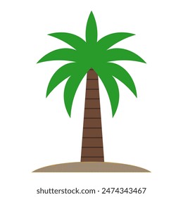 Coconut tree cartoon, digital art illustration