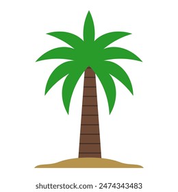 Coconut tree cartoon, digital art illustration