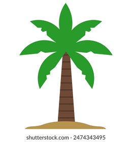 Coconut tree cartoon, digital art illustration