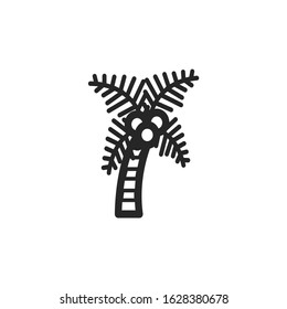 Coconut tree cartoon style, vector art and illustration. icon