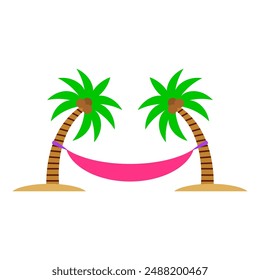 Coconut tree cartoon. Summer day, coconut tree cartoon. Coconut tree silhouette cartoon. Digital art illustration.