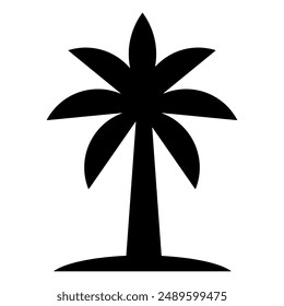 Coconut tree cartoon. Summer day, coconut tree cartoon. Coconut tree silhouette cartoon. Digital art illustration.