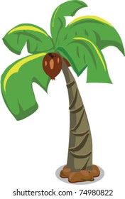 Coconut Tree Cartoon Vector Illustration