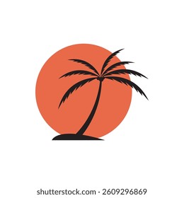 
Coconut tree (Cocos nucifera), Set of realistic vector illustrations on white background.