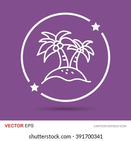 coconut tree color doodle