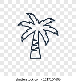 Coconut tree concept vector linear icon isolated on transparent background, Coconut tree concept transparency concept in outline style