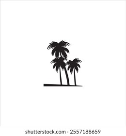 Coconut tree design with black color and white background