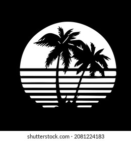 coconut tree design tshirt illustrator