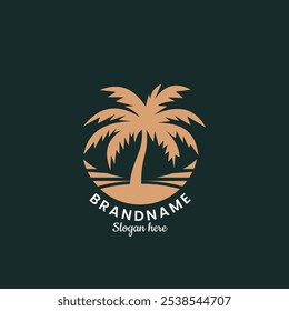 coconut tree elegant logo design