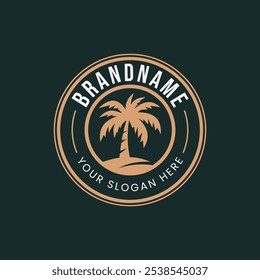 coconut tree elegant logo design