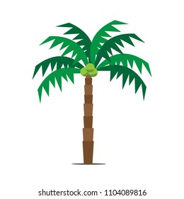 Coconut tree in flat style.Vector illustration.