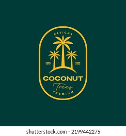 coconut tree forest badge logo design