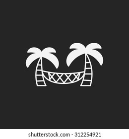Coconut tree hammock icon