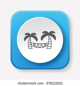Coconut tree hammock icon
