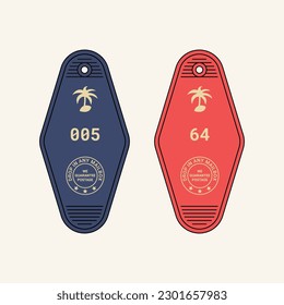 Coconut Tree Hotel Rooms Keychain Vector