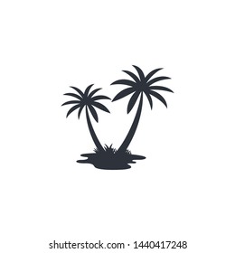 coconut tree icon beach symbol logo design element