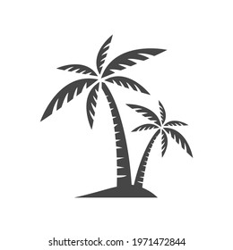 Coconut Tree Icon Black and White Vector Graphic