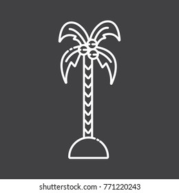 coconut tree icon flat black