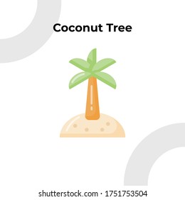 Icono de árbol de coco con estilo de color plano, modificable por vector