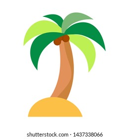 Coconut tree icon. Flat illustration colored vector isolated icons of Tropical Summer theme for web