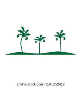coconut tree icon. Green color, vector illustration.eps10.