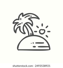 coconut tree icon, isolated handdrawn icon theme travel