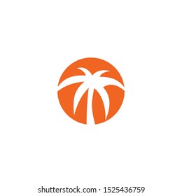 Coconut tree icon logo design vector template