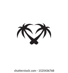 Coconut tree icon logo design vector template