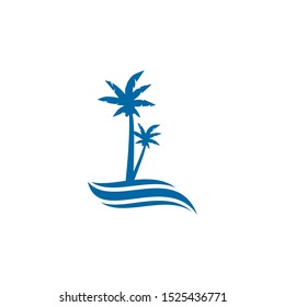 Coconut tree icon logo design vector template
