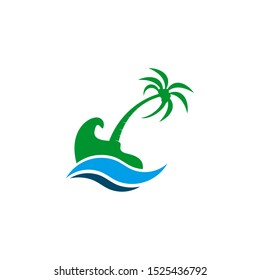 Coconut tree icon logo design vector template