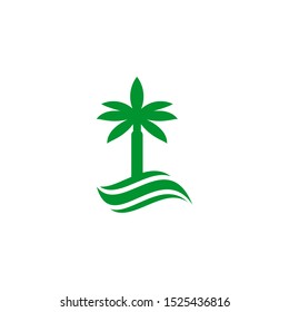 Coconut tree icon logo design vector template