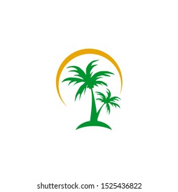 Coconut tree icon logo design vector template