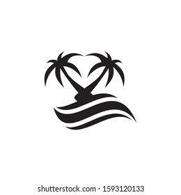 Coconut tree icon logo design inspiration vector template