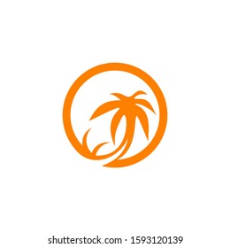 Coconut tree icon logo design inspiration vector template
