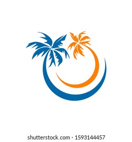 Coconut tree icon logo design inspiration vector template