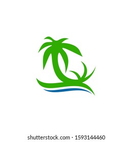 Coconut tree icon logo design inspiration vector template