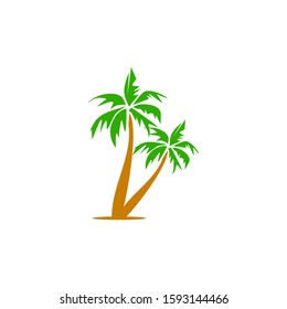 Coconut tree icon logo design inspiration vector template