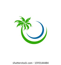 Coconut tree icon logo design inspiration vector template